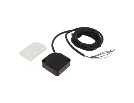 Czujnik fotoelektryczny, odbiciowy z reflektorem, z konfiguracją wyjścia: PNP/NPN, przewody, 0,1...3m, IP50, BEN3M-PDT