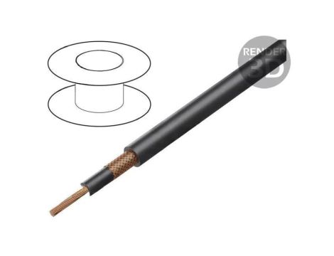 Przewód: koncentryczny RG58 1x0,5mm2 linka Cu silikon czarny 61.7580-21