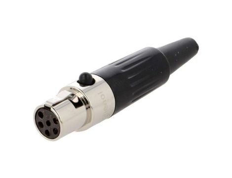Złącze XLR mini, żeńskie, wtyk, PIN: 6, proste, prąd znamionowy: 1,2A AG6F
