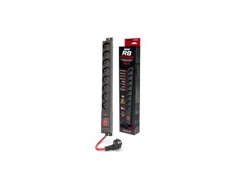 Listwa zasilająca ACAR R8 Power 10M 8X 230V PL czarna 16A W2453