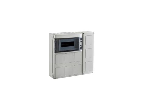 IP65 Rozdzielnica budowlana 1x12 ECO-STAR (1500V DC) z otworami na gniazda przemysłowe i dodatkowym modułem