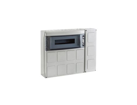 IP65 Rozdzielnica budowlana 1x18 ECO-STAR (1500V DC) z otworami na gniazda przemysłowe i dodatkowym modułem