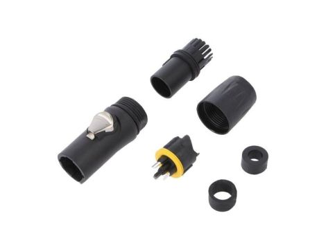 Złącze SpeakON, męskie, wtyk, PIN: 3, proste, napięcie znamionowe: 250V, prąd znamionowy: 16A HPT-3-M