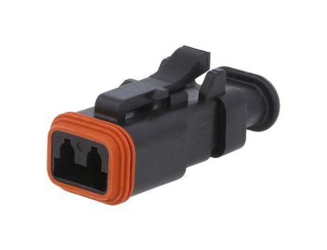 Złącze przewód-przewód, żeńskie, wtyk, PIN: 2, proste AT06-2S-SR01BLK