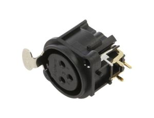 Złącze XLR, żeńskie, gniazdo, PIN: 3, kątowe 90, napięcie znamionowe: 133V, prąd znamionowy: 6A AC3FAH-AU-PRE