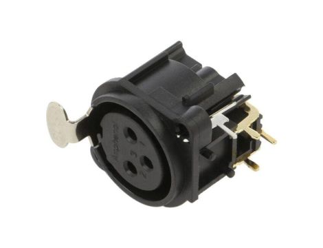 Złącze XLR, żeńskie, gniazdo, PIN: 3, kątowe 90, napięcie znamionowe: 133V, prąd znamionowy: 6A AC3FAH-AU-PRE