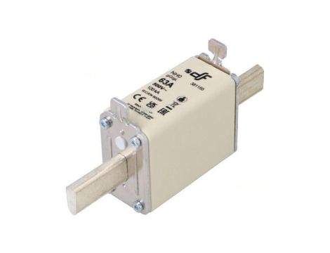 Bezpiecznik: topikowy 63A 500VAC 250VDC gG ceramiczny NH0 381155