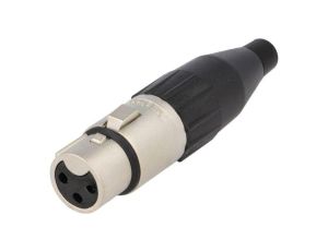 Złącze XLR, żeńskie, wtyk, PIN: 3, proste, napięcie znamionowe: 133V, prąd znamionowy: 15A AC3F