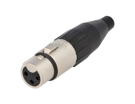 Złącze XLR, żeńskie, wtyk, PIN: 3, proste, napięcie znamionowe: 133V, prąd znamionowy: 15A AC3F