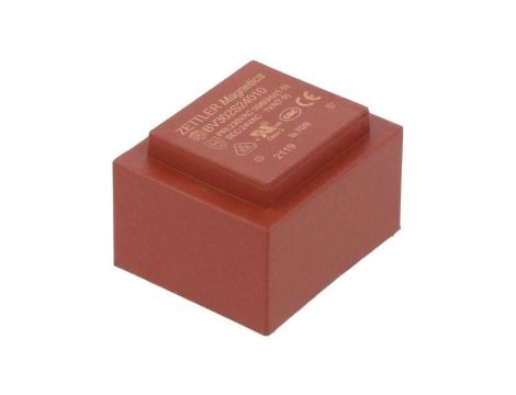 Transformator zalewany, Moc: 1VA, Upierw: 230VAC, Iwyj: 41mA, Uwyj: 24V, na PCB BV302S24010