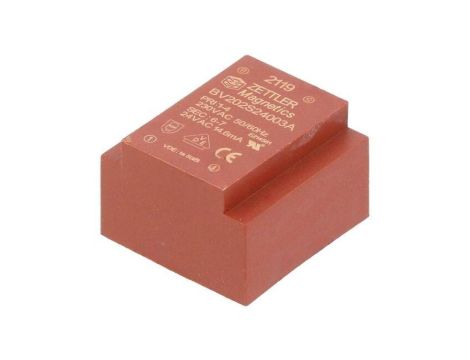 Transformator zalewany, Moc: 0,35VA, Upierw: 230VAC, Iwyj: 14,6mA, Uwyj: 24V, na PCB BV202S24003A