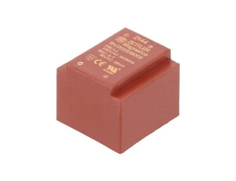 Transformator zalewany, Moc: 0,5VA, Upierw: 230VAC, Iwyj: 27,8mA, Uwyj: 18V, na PCB BV202S18005