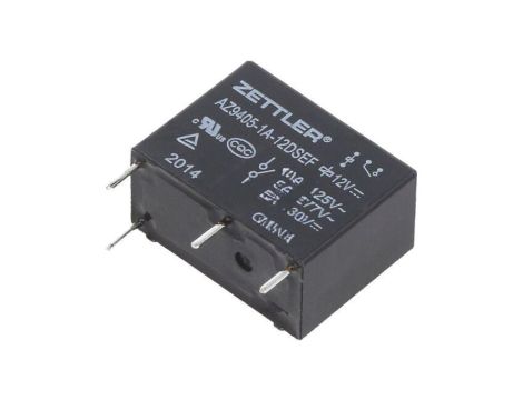 Przekaźnik elektromagnetyczny, SPST-NO, Ucewki: 12VDC, Iwyj: 10A, na PCB AZ9405-1A-12DSEF