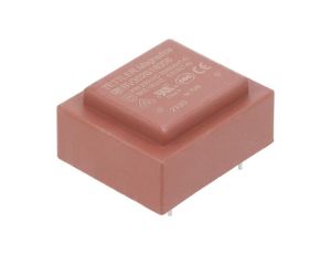 Transformator zalewany, Moc: 0,6VA, Upierw: 230VAC, Iwyj: 33mA, Uwyj: 18V, na PCB BV302S18006