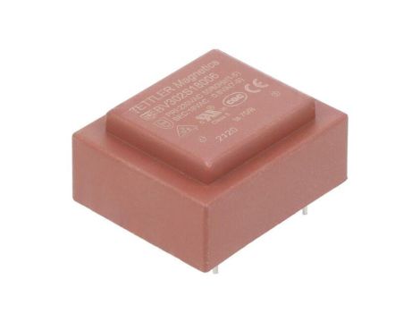 Transformator zalewany, Moc: 0,6VA, Upierw: 230VAC, Iwyj: 33mA, Uwyj: 18V, na PCB BV302S18006