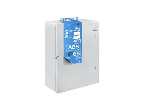 Obudowa ABS standardowa pusta 400x500x180 z ocynkowaną płytą montażową szara IP65 EDO777007 EDO