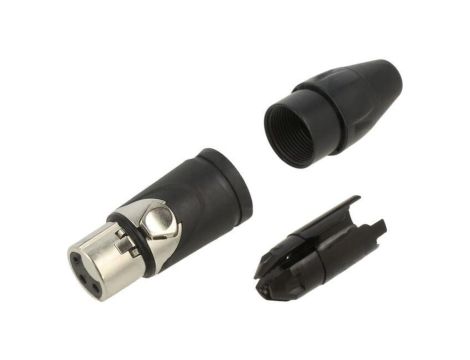 Złącze XLR, żeńskie, wtyk, PIN: 3, proste, napięcie znamionowe: 133V, prąd znamionowy: 15A AXX3F