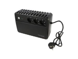 Zasilacz UPS, z listwą, 480W, 800VA, 220V, Schuko x3, 175x255x93mm EG-UPS-3SDT800-01