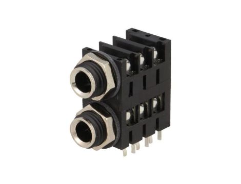 Złącze Jack 6,3mm, żeńskie, gniazdo, kątowe 90, stereo ACJS-MHDC