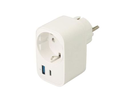 Zasilacz impulsowy, sieciowy,wtykowy, 5VDC, 3A, 20W, 72x46x79mm TA-ACPDQC20-01-W