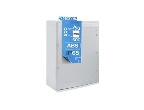 Obudowa ABS standardowa pusta 600x800x260 z ocynkowaną płytą montażową szara IP65 EDO777013 EDO