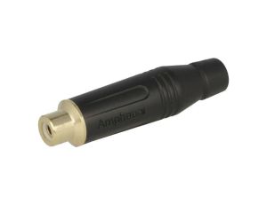Złącze RCA, żeńskie, wtyk, proste, złocony ACJR-BLK