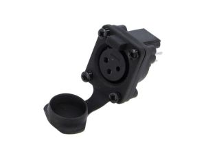 Złącze XLR, żeńskie, gniazdo, PIN: 3, proste, napięcie znamionowe: 133V, prąd znamionowy: 15A AXS3FPV