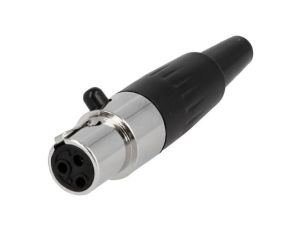 Złącze XLR mini, żeńskie, wtyk, PIN: 3, proste, prąd znamionowy: 5A AG3F