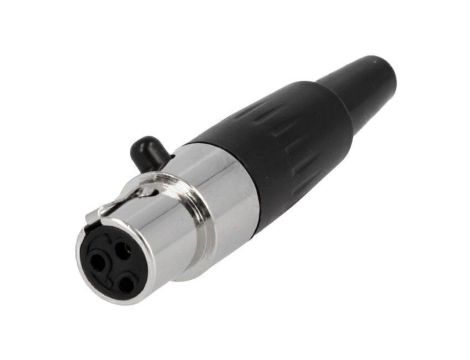 Złącze XLR mini, żeńskie, wtyk, PIN: 3, proste, prąd znamionowy: 5A AG3F