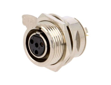 Złącze XLR mini, żeńskie, gniazdo, PIN: 4, proste, prąd znamionowy: 5A AG4FCE