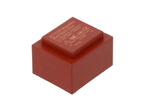 Transformator zalewany, Moc: 1VA, Upierw: 230VAC, Iwyj: 66mA, Uwyj: 15V, na PCB BV302S15010