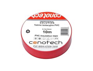 Taśma izolacyjna czerwona PVC 0,13x15x10m NS