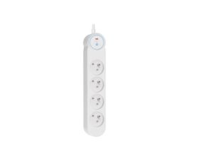 Przedłużacz ART wyłącznik-zabezpieczenie przeciążeniowe-4 gniazda-biały-1,5m-10A-3x1,0mm2