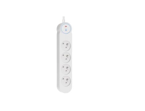 Przedłużacz ART wyłącznik-zabezpieczenie przeciążeniowe-4 gniazda-biały-1,5m-10A-3x1,0mm2
