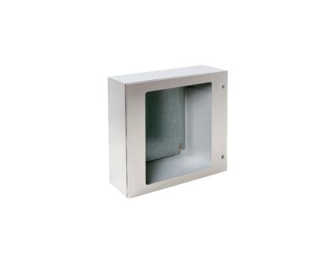 Obudowa ze stali nierdzewnej 304L ARGENTA 800x800x300 IP66 z płytą montażową, drzwi z przeszkleniem INXT808030