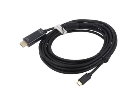 Adapter HDMI 2.0 HDMI wtyk USB C wtyk niklowany 5m czarny AK-300330-050-S