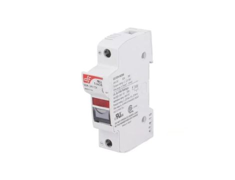 Gniazdo 10,3x38mm na szynę DIN 32A Bieguny: 1 24VDC szary 485114