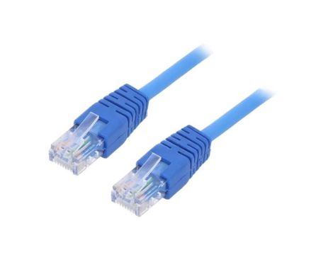 Patch cord U/UTP, Cat 5e, RJ45 wtyk z obu stron, linka, CCA, PVC PP12-0.25M/B