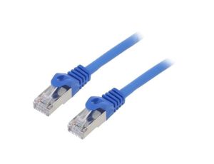 Patch cord F/UTP, Cat 6, RJ45 wtyk z obu stron, linka, CCA, 0,5m, PVC, 26AWG PP6-0.5M/B