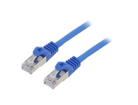 Patch cord F/UTP, Cat 6, RJ45 wtyk z obu stron, linka, CCA, 0,5m, PVC, 26AWG PP6-0.5M/B
