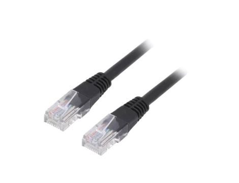 Patch cord U/UTP, Cat 5e, RJ45 wtyk z obu stron, linka, CCA, PVC PP12-0.25M/BK