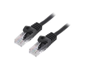 Patch cord U/UTP, Cat 6, RJ45 wtyk z obu stron, linka, CCA, 0,25m PP6U-0.25M/BK