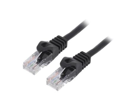 Patch cord U/UTP, Cat 6, RJ45 wtyk z obu stron, linka, CCA, 0,25m PP6U-0.25M/BK