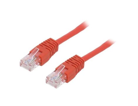 Patch cord U/UTP, Cat 5e, RJ45 wtyk z obu stron, linka, CCA, 0,5m PP12-0.5M/R