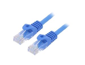 Patch cord U/UTP, Cat 6, RJ45 wtyk z obu stron, linka, CCA, 0,25m PP6U-0.25M/B