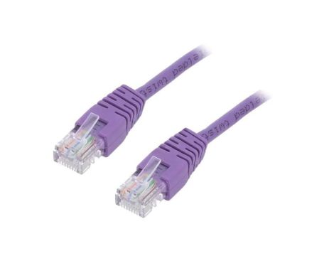 Patch cord U/UTP, Cat 5e, RJ45 wtyk z obu stron, linka, CCA, 1m PP12-1M/V