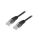 Patch cord U/UTP, Cat 5e, RJ45 wtyk z obu stron, linka, CCA, 0,5m PP12-0.5M/BK