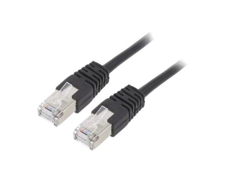 Patch cord F/UTP, Cat 5e, RJ45 wtyk z obu stron, linka, CCA, 1m PP22-1M/BK