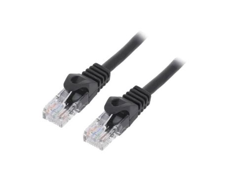 Patch cord U/UTP, Cat 6, RJ45 wtyk z obu stron, linka, CCA, 3m PP6U-3M/BK