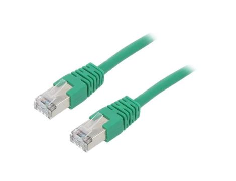 Patch cord F/UTP, Cat 5e, wtyk RJ45 z obu stron, linka, CCA, 0,5m PP22-0.5M/G